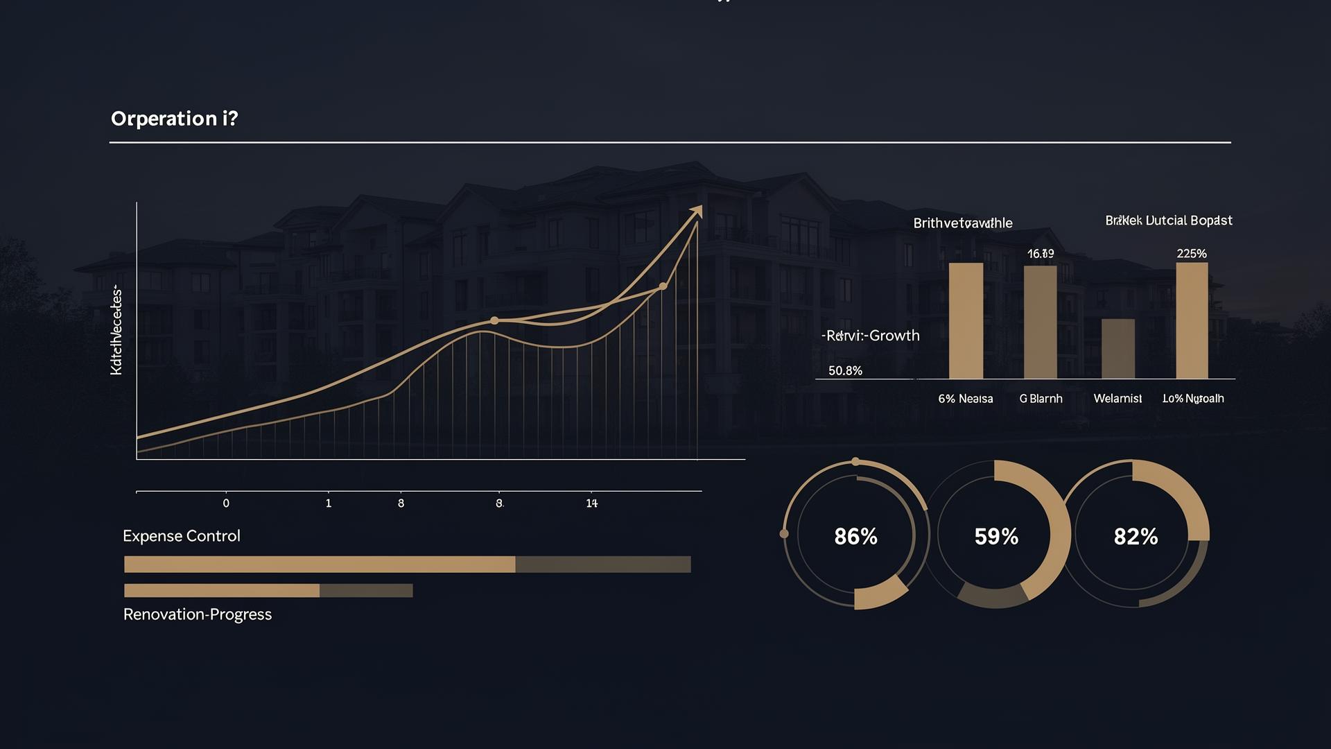 Multifamily asset management dashboard with occupancy and rent-growth indicators